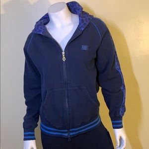 24Karats blue Jodie with cheetah print trim